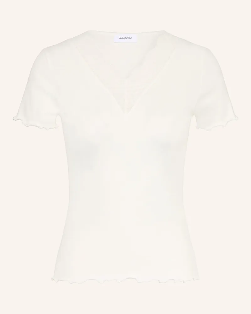 Darling Harbour T-Shirt Mit Spitze weiss Offwhite