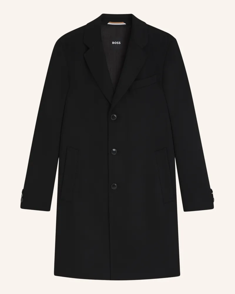 HUGO BOSS Klassischer Mantel H-HYDE-254_LUX Slim Fit Schwarz