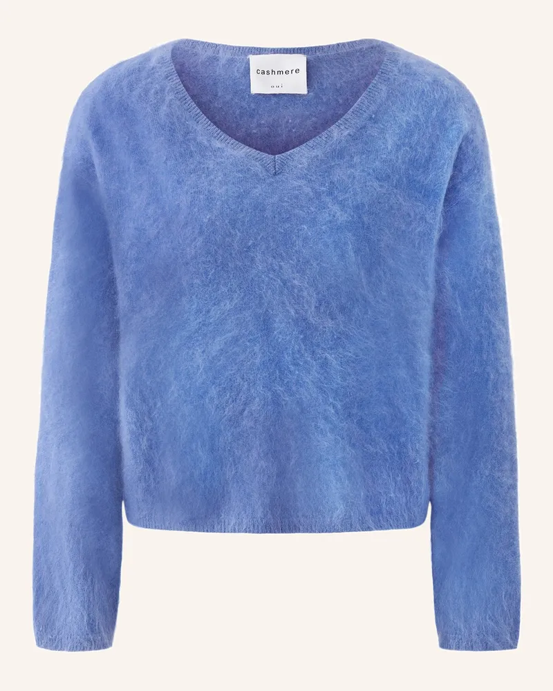 Oui  Cashmere-Pullover Blau