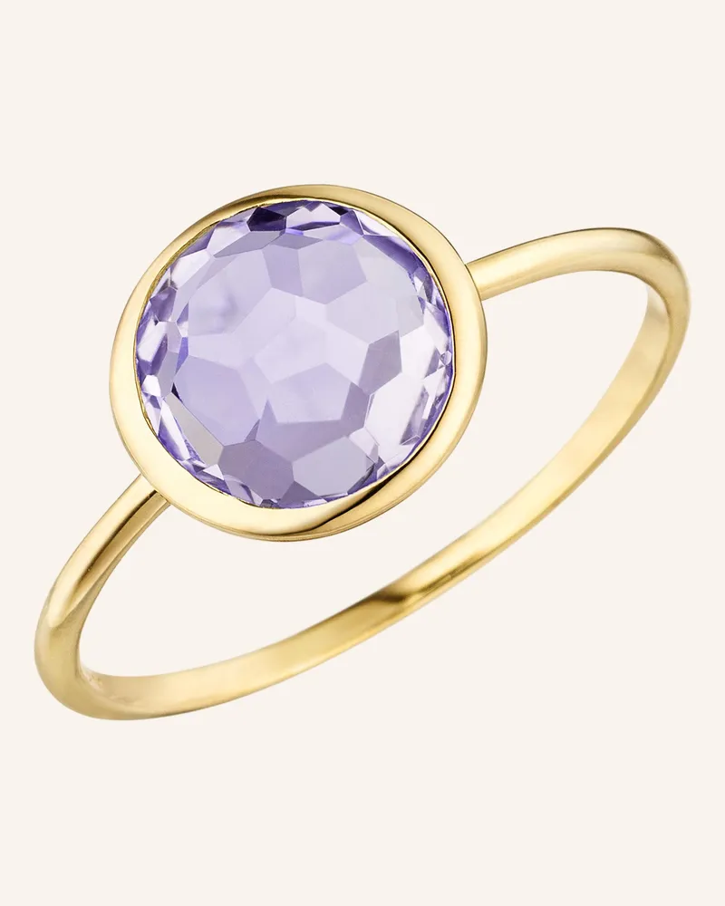 Leaf Ring AMETHYST aus 14 Karat Gelbgold Gold