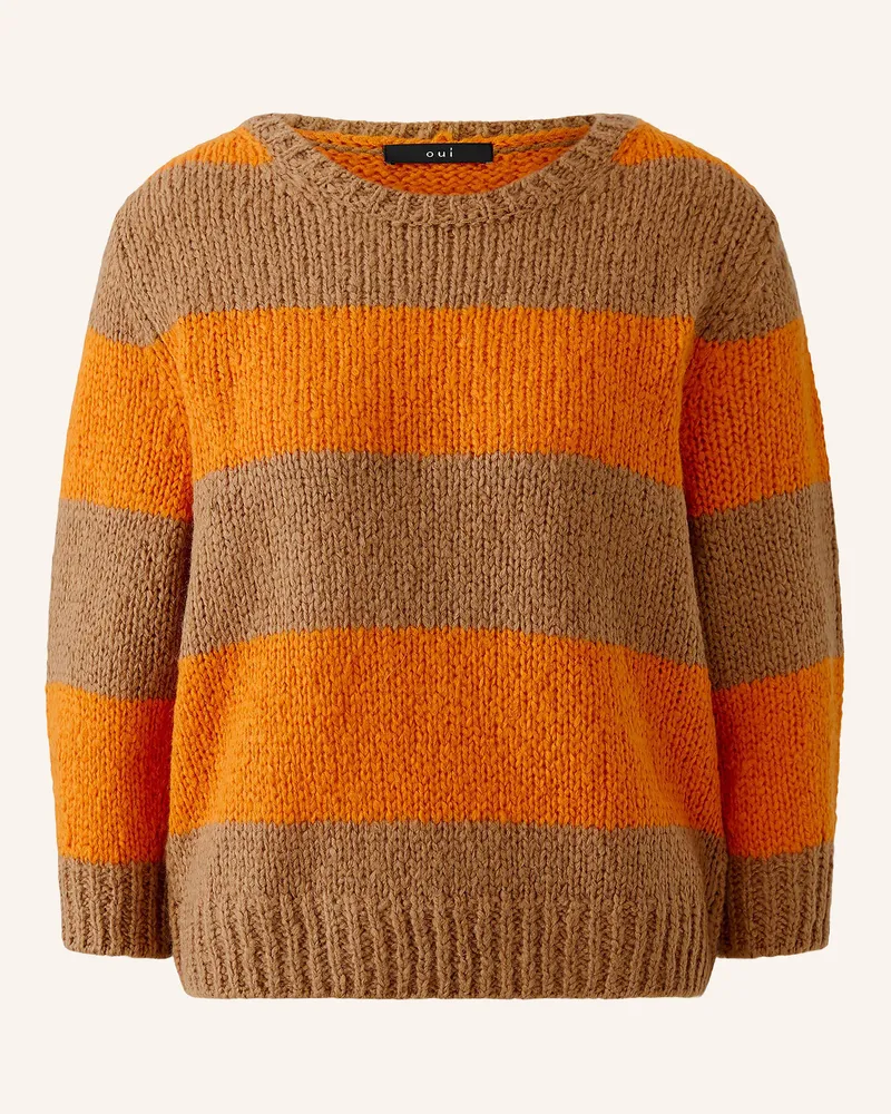 Oui  Pullover Mit 3/4-Arm braun Camel