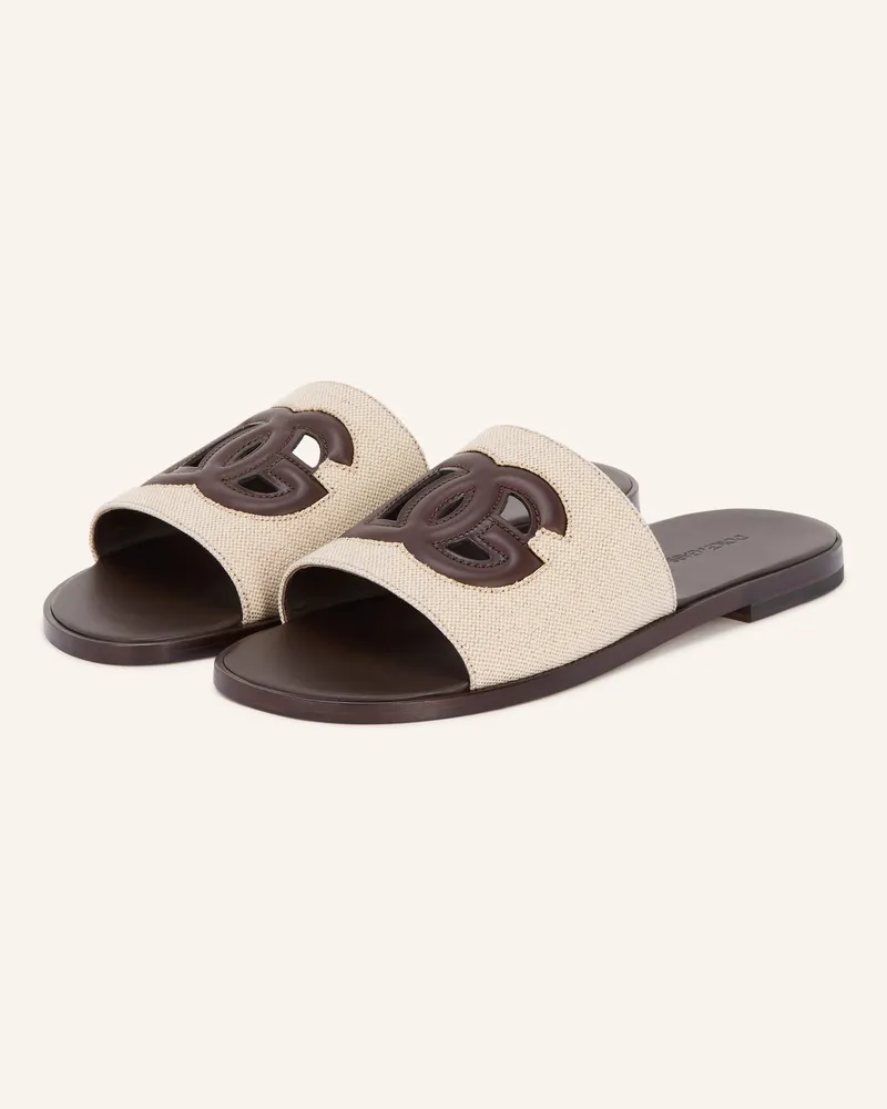 Dolce & Gabbana Pantoletten Dc Light braun Creme