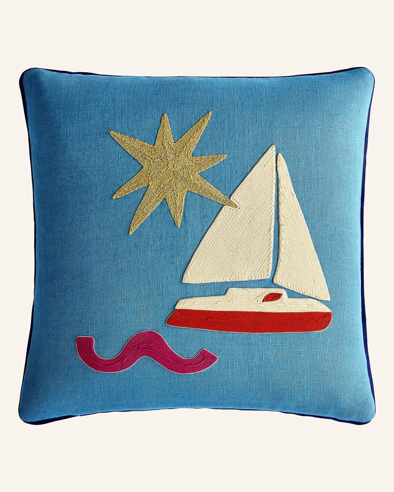 Jonathan Adler Dekokissen Playa blau Hellblau
