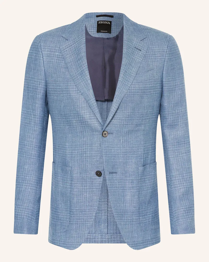 Ermenegildo Zegna Sakko Mit Leinen Slim Fit blau Blau