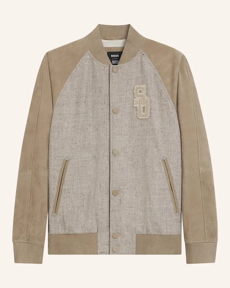 HUGO BOSS Lederjacke MASE_SO Beige