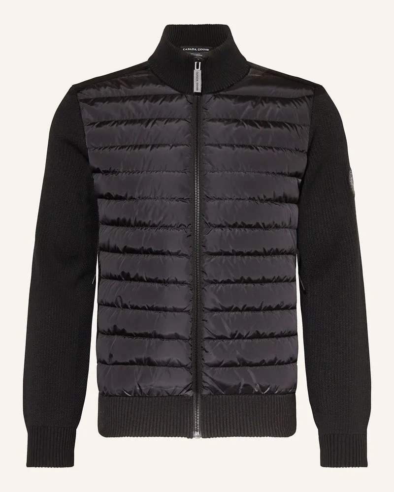 Canada Goose Strickjacke HYBRIDGE im Materialmix Schwarz