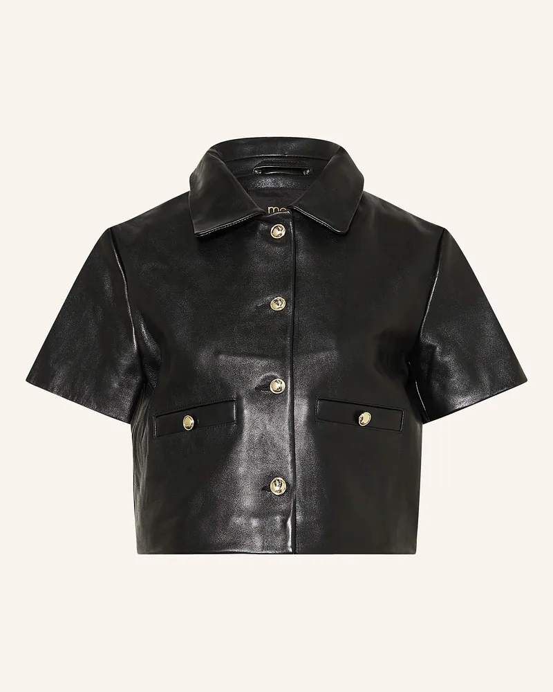 Maje Lederjacke schwarz Schwarz
