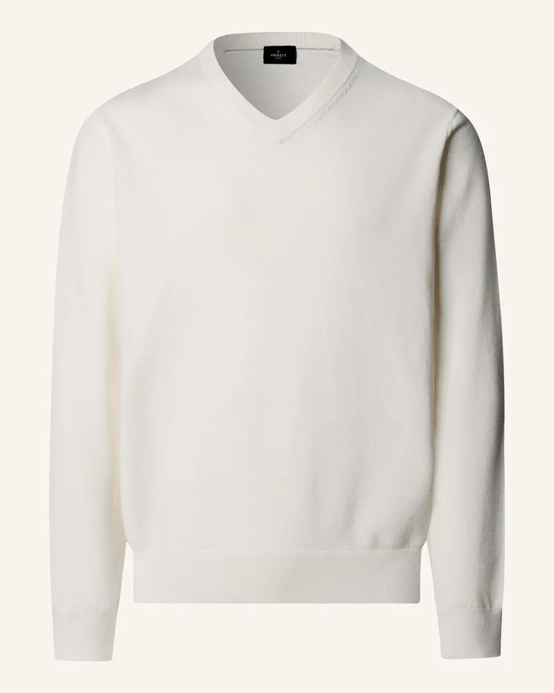 Hackett Pullover Ess Cotton V Neck weiss Creme