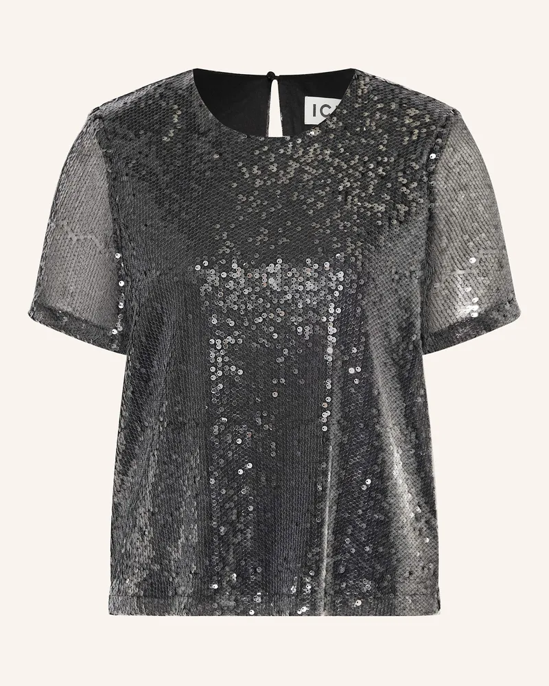 ICHI Blusenshirt IHPRINCA mit Pailletten Silber