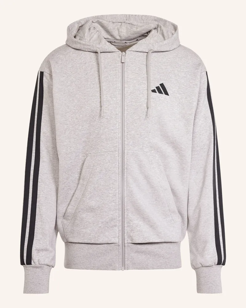 adidas Sweatjacke Essentials 3-Streifen French Terry grau Grau