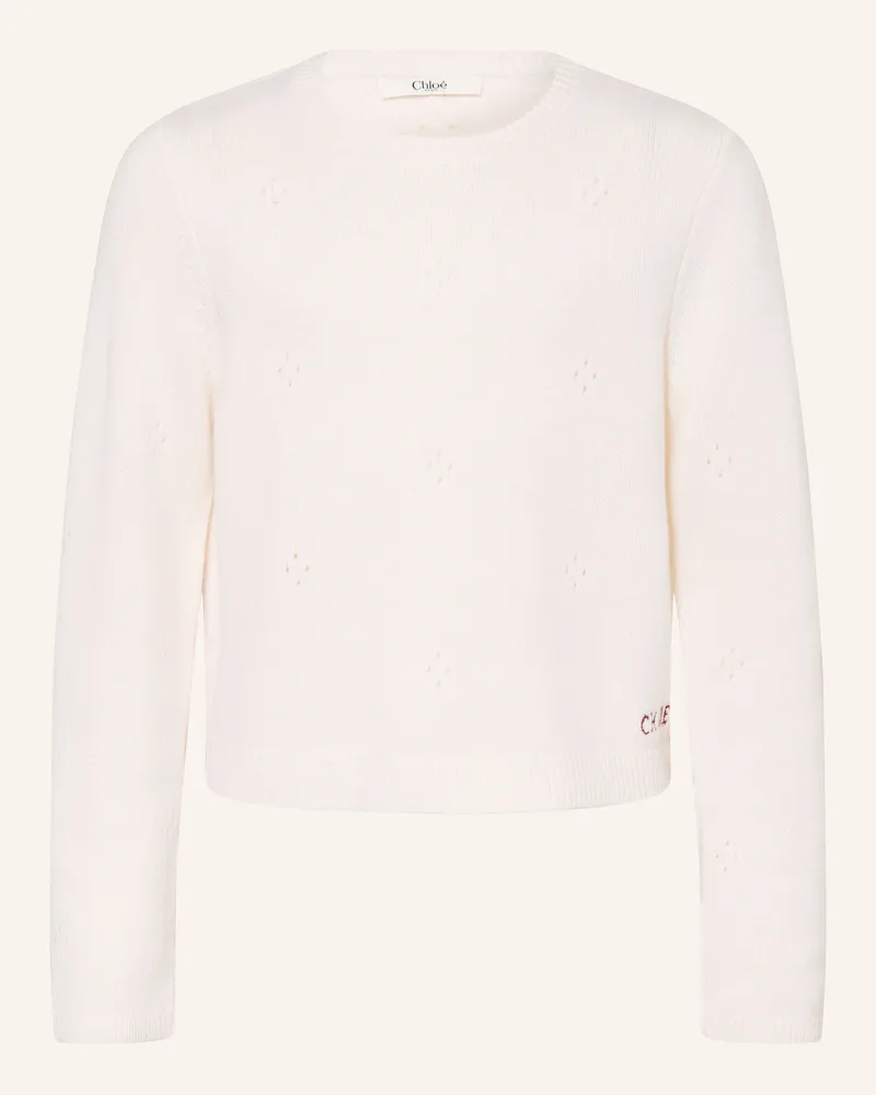 Chloé Pullover Mit Cashmere weiss Weiss