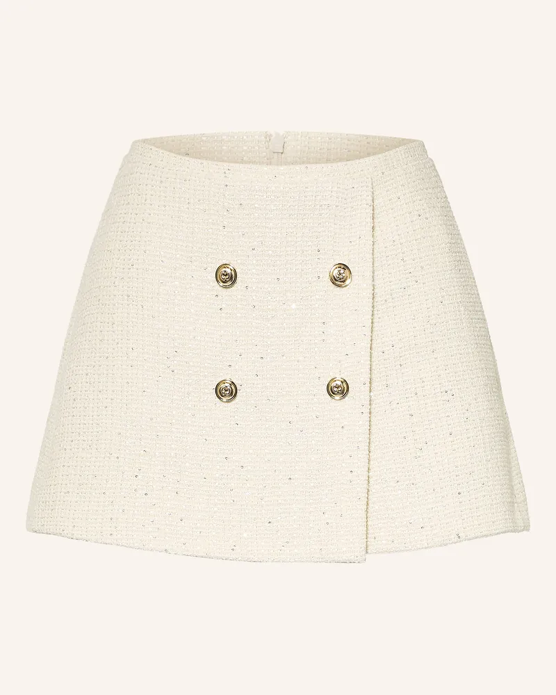 Maje Tweed-Skort Mit Pailletten weiss Ecru