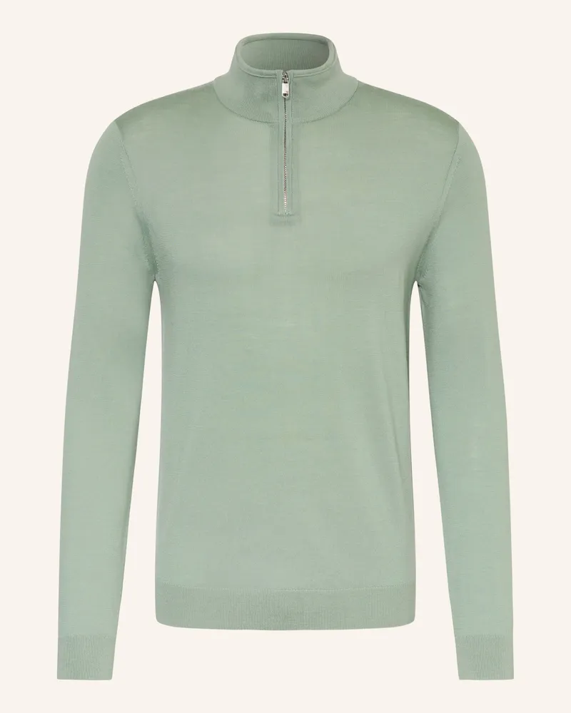 Reiss Troyer Blackhall Aus Merinowolle gruen Hellgrün
