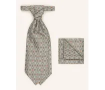 Wilvorst Set: Krawatte und Einstecktuch Gruen