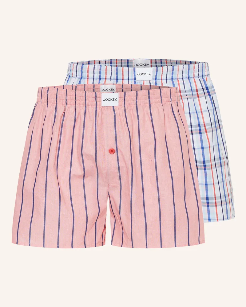Jockey 2er-Pack Boxershorts blau Hellrot