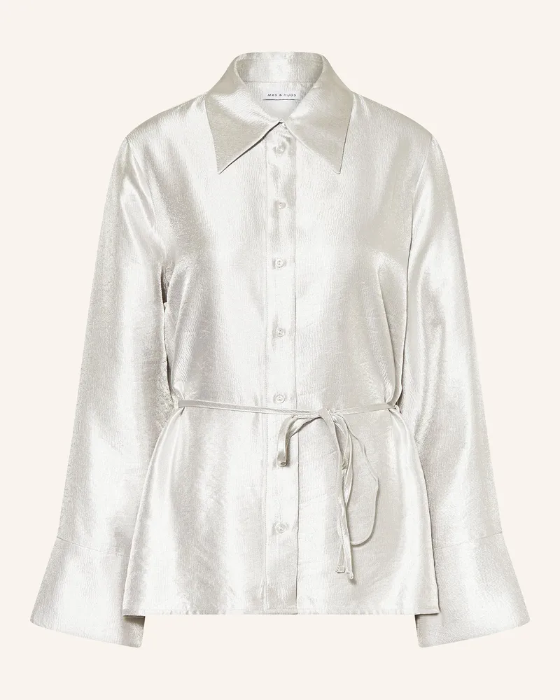 Mrs & HUGS Hemdbluse Silber