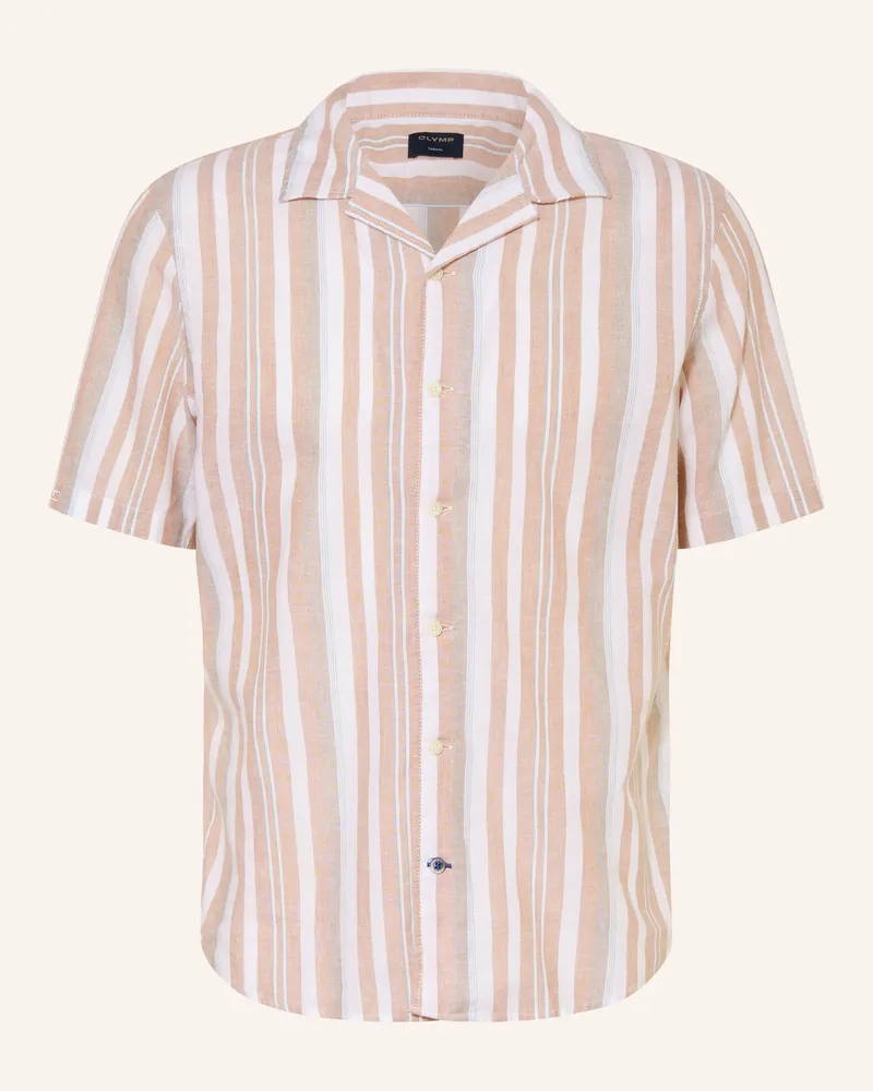Olymp Resorthemd Casual Regular Fit braun Creme
