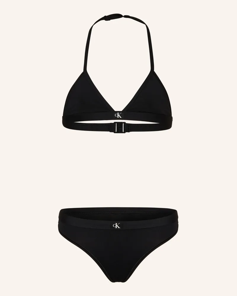 Calvin Klein Triangel-Bikini Ck Monogram schwarz Schwarz