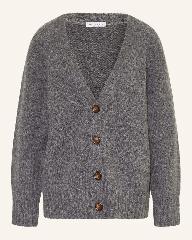 Mrs & HUGS Strickjacke Aus Alpaka grau Grau
