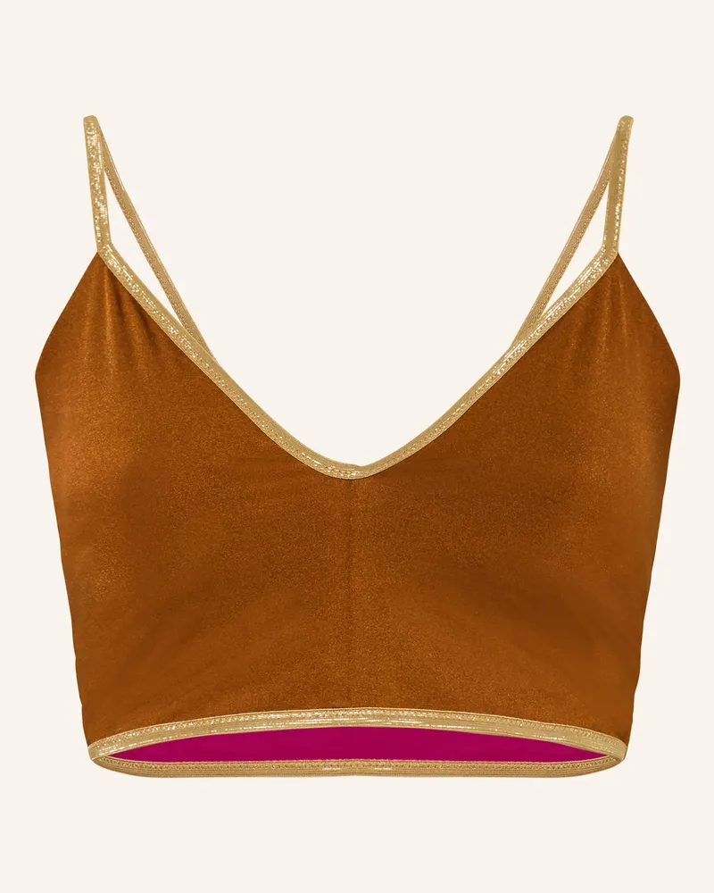 MYMARINI Bustier-Bikini-Top VACATION TOP SHINE zum Wenden mit UV-Schutz 50 Braun