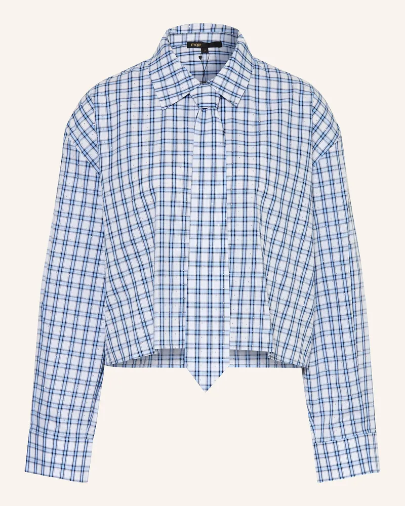 Maje Hemdbluse Mit Schmucksteinen blau Hellblau