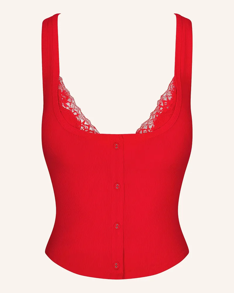 SKIMS Lounge-Top Soft Lounge Lace rot Cherry