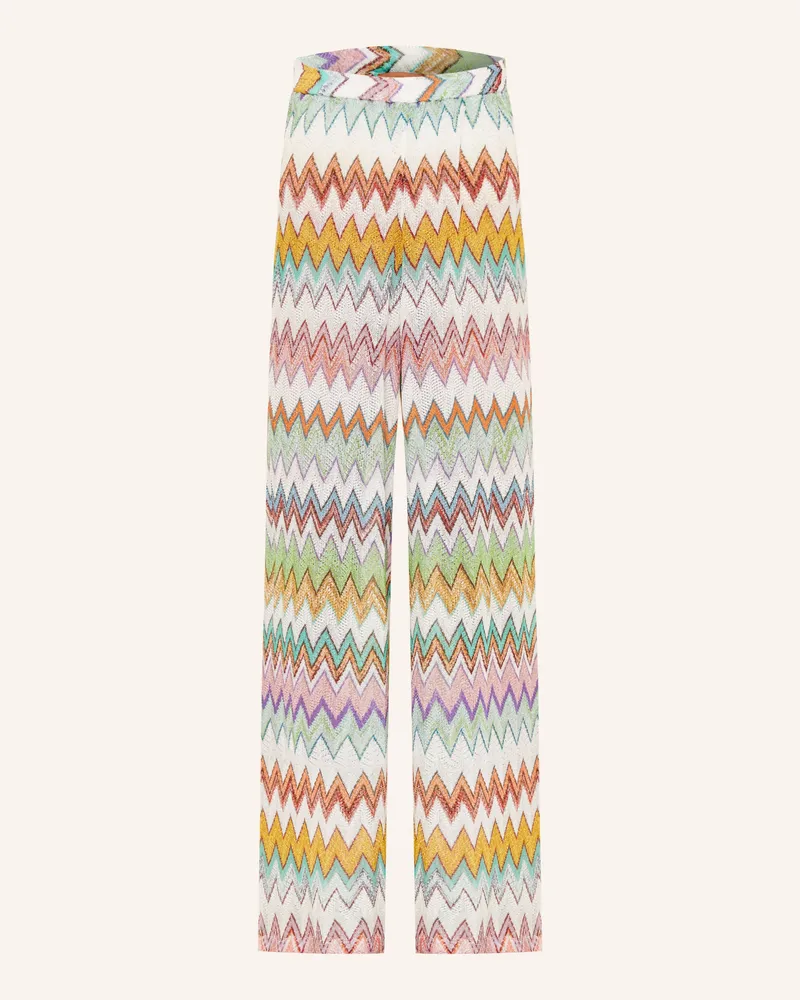 Missoni Strickhose Mit Glitzergarn rosa Weiss