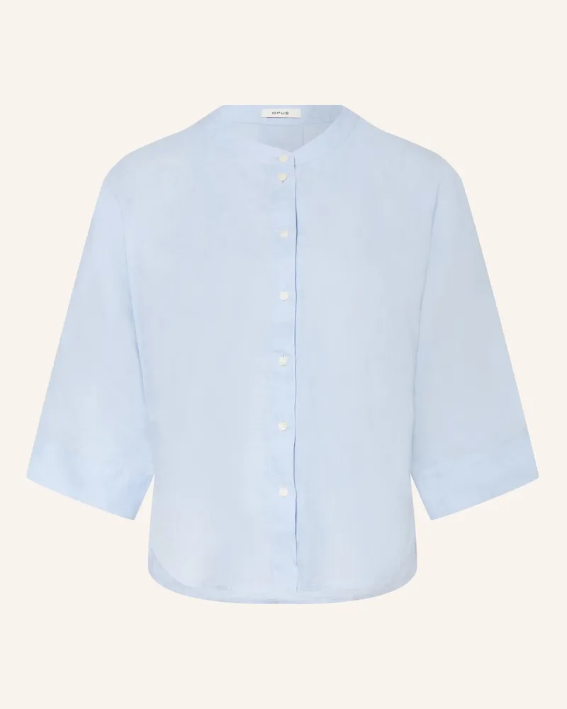 OPUS Blusenshirt Fulis Aus Leinen Mit 3/4-Arm blau Hellblau