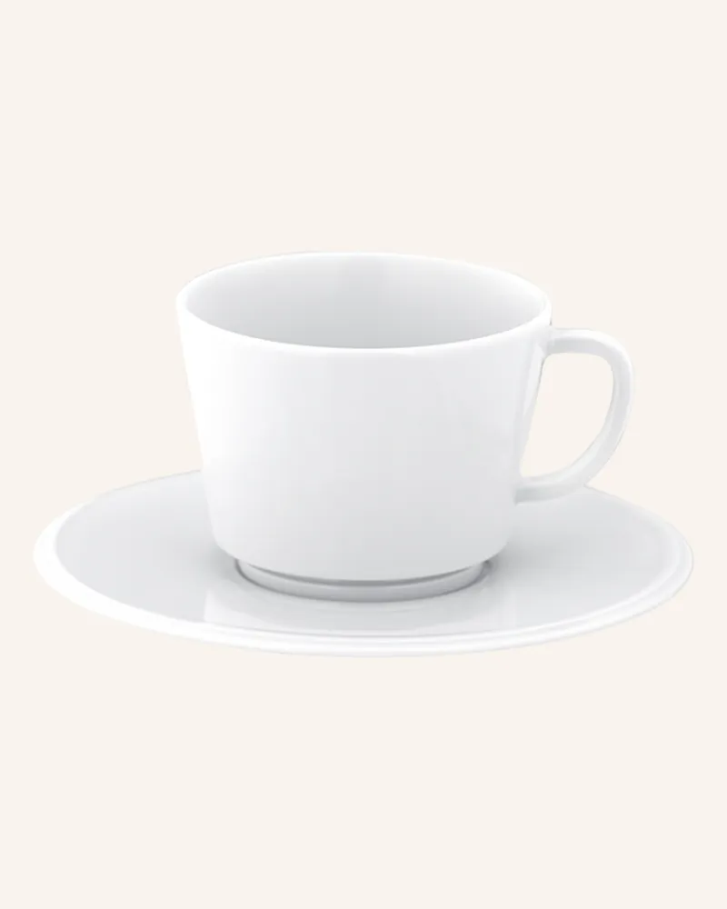 MEISSEN PORZELLAN-MANUFAKTUR Kaffeetasse Vitruv Pur Mit Untertasse weiss Weiss