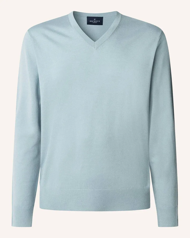 Hackett Pullover GMD MERINO SILK VNECK Blau