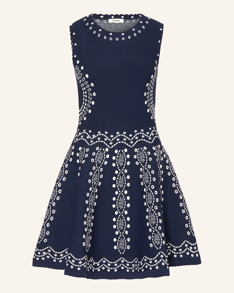 Sandro Jacquard-Kleid blau Dunkelblau