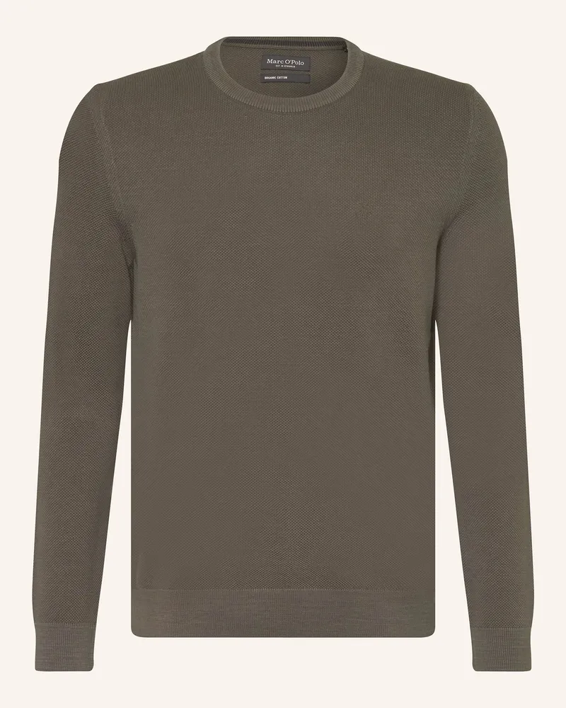 Marc O'Polo Piqué-Pullover gruen Khaki