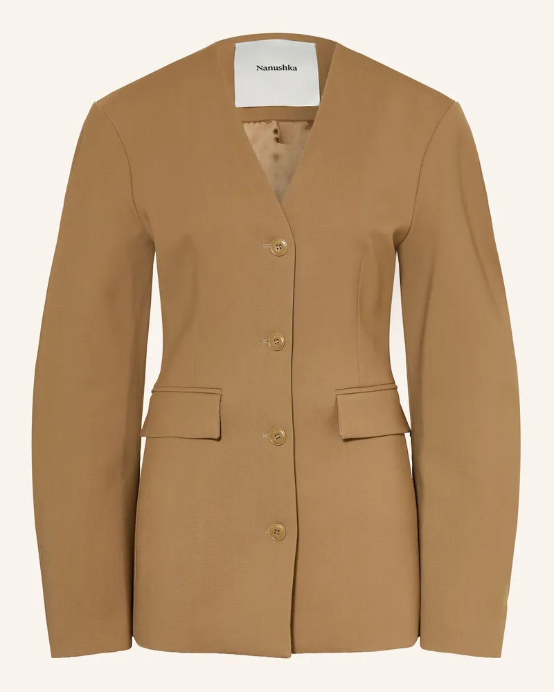 Nanushka Blazer Kaori braun Hellbraun