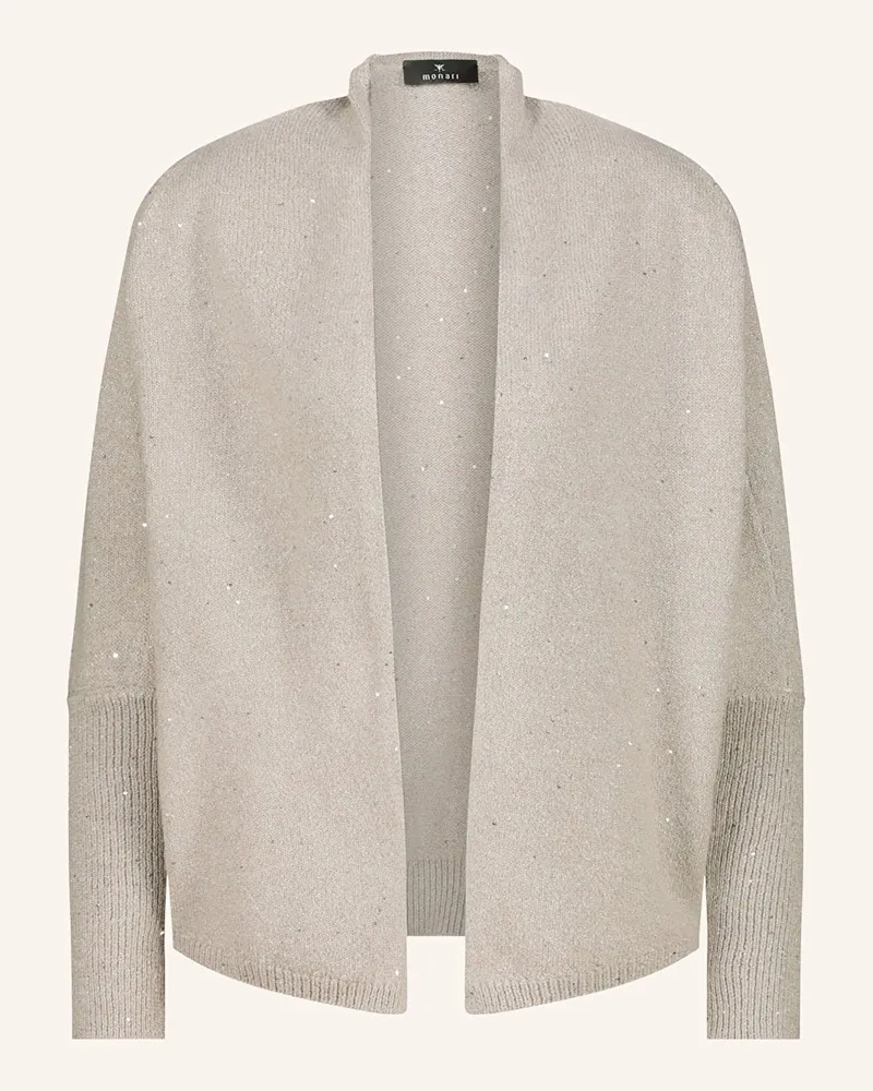 monari Strickhülle mit Pailletten und Glitzergarn Grau