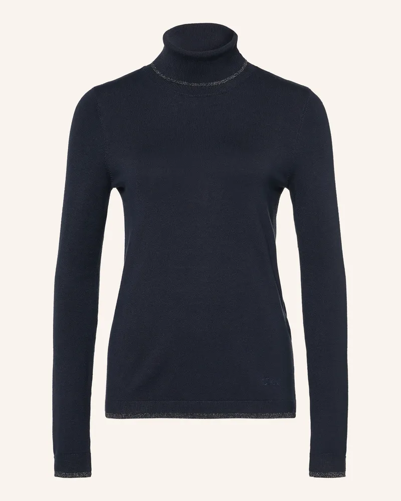 Liu Jo Rollkragenpullover Mit Glitzergarn Und Schmucksteinen blau Dunkelblau