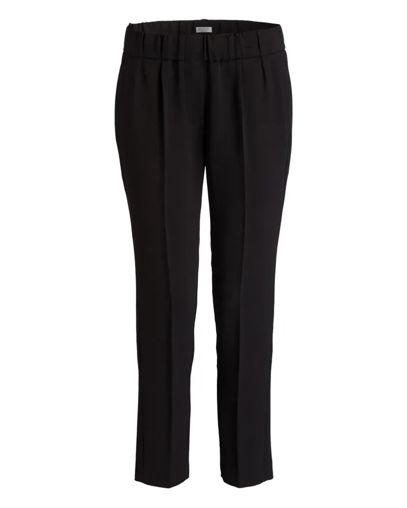 Brunello Cucinelli 7/8-Hose Mit Seide schwarz Schwarz