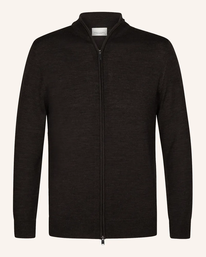 Profuomo Strickjacke Dunkelbraun