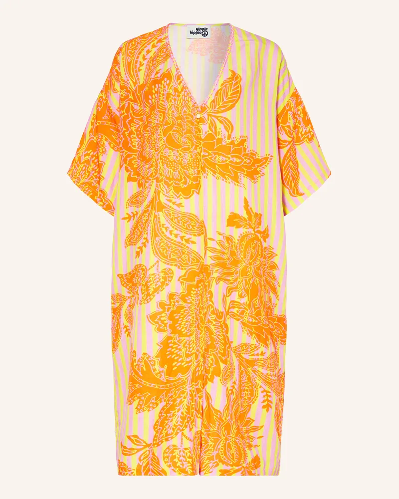 Yippie Hippie Kleid mit Leinen Gelb