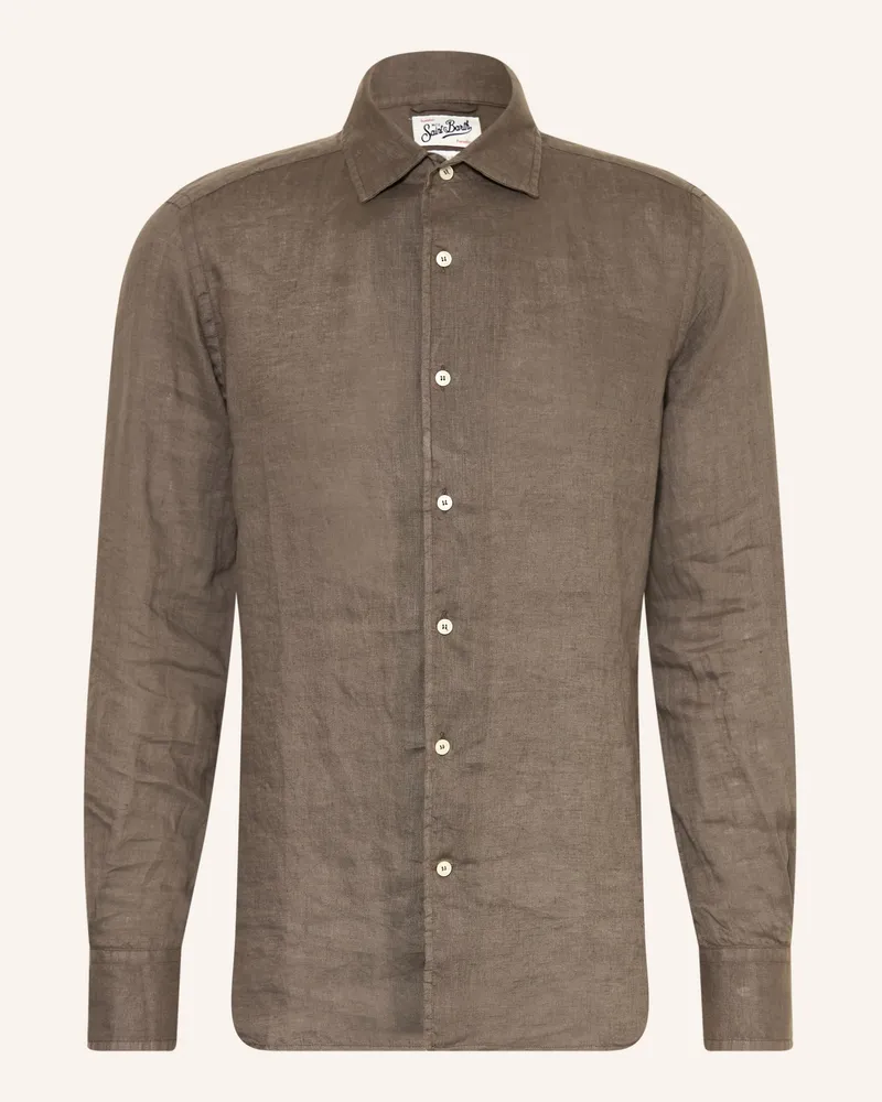 MC2 Saint Barth Leinenhemd Raphael Comfort Fit gruen Khaki