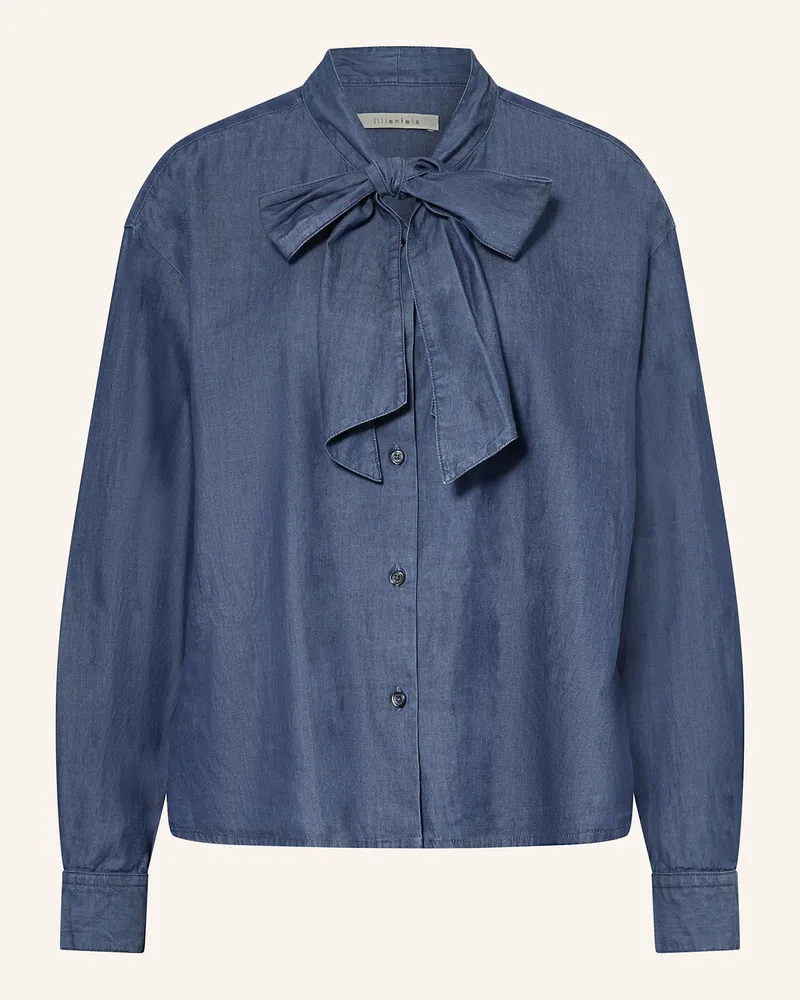 lilienfels Jeansbluse mit Schluppe Blau
