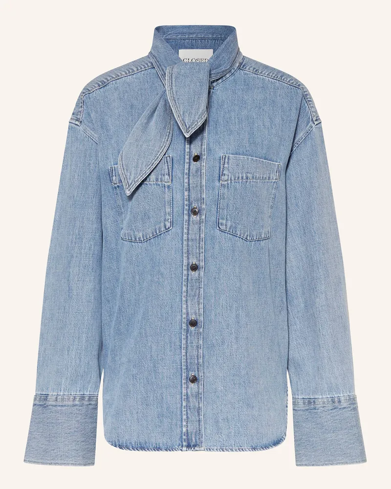 Closed Schluppenbluse In Jeansoptik blau Hellblau