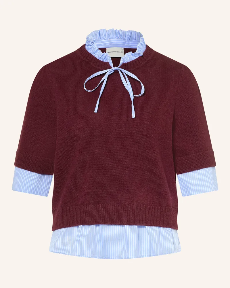 Claudie Pierlot Strickshirt Im Materialmix lila Dunkelrot