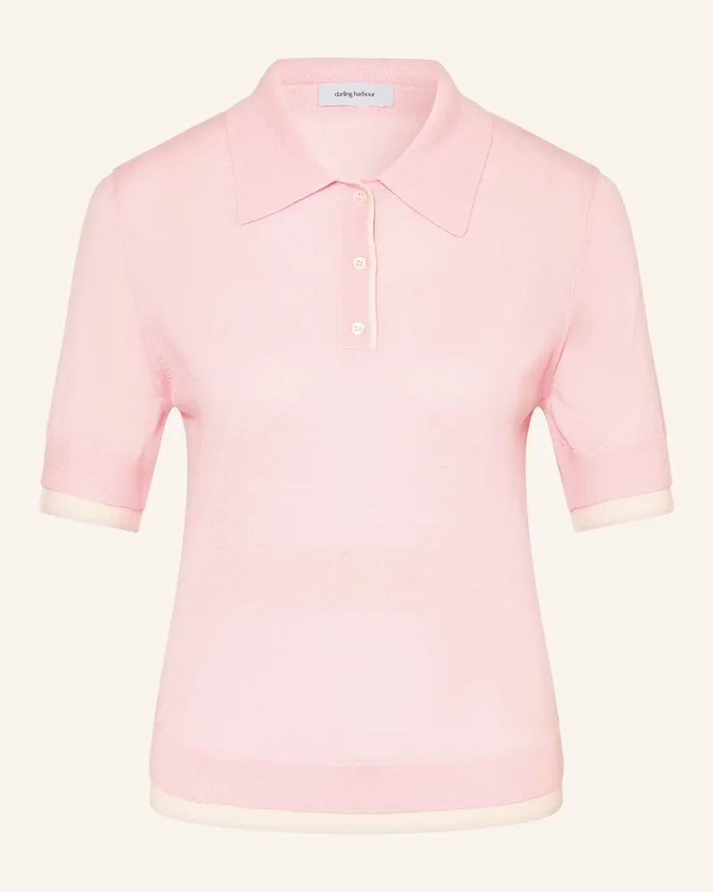 Darling Harbour Strick-Poloshirt rosa Rose