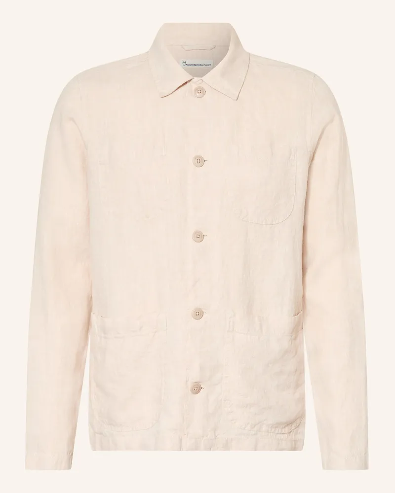 Knowledge Cotton Apparel Leinen-Overshirt beige Beige