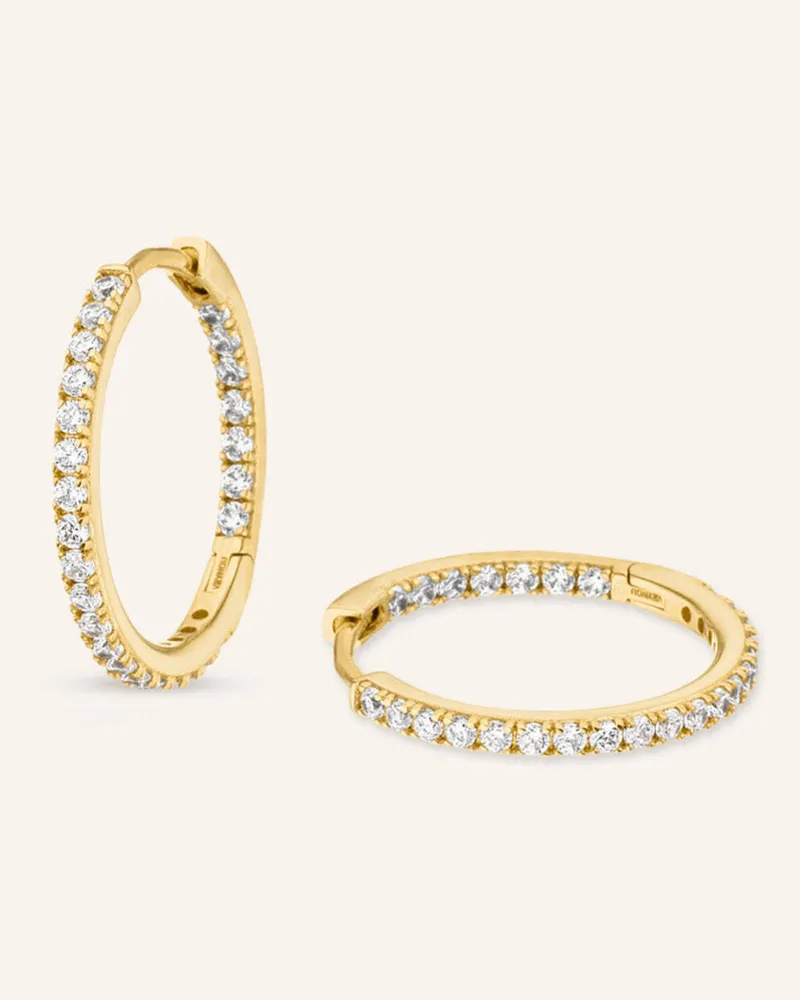 VEYNOU Creolen CLEO SMALL aus 14 Karat Gelbgold mit Diamanten Gold