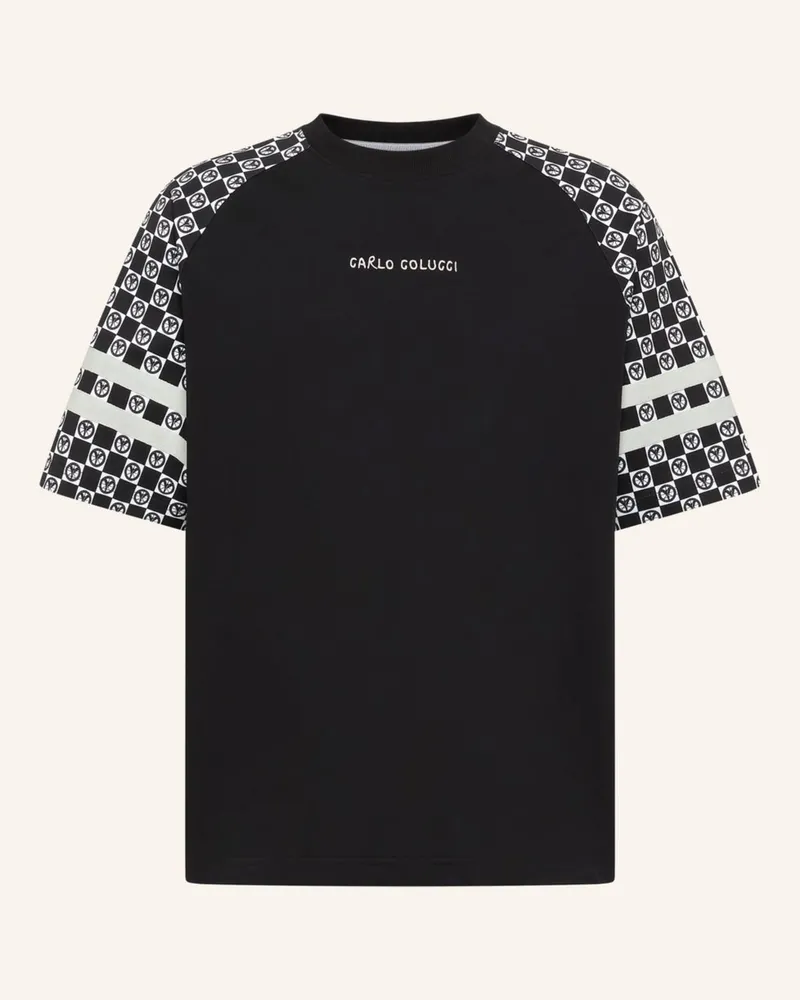Carlo Colucci Oversize T-Shirt - Mosaic Legacy Federzoni schwarz Schwarz