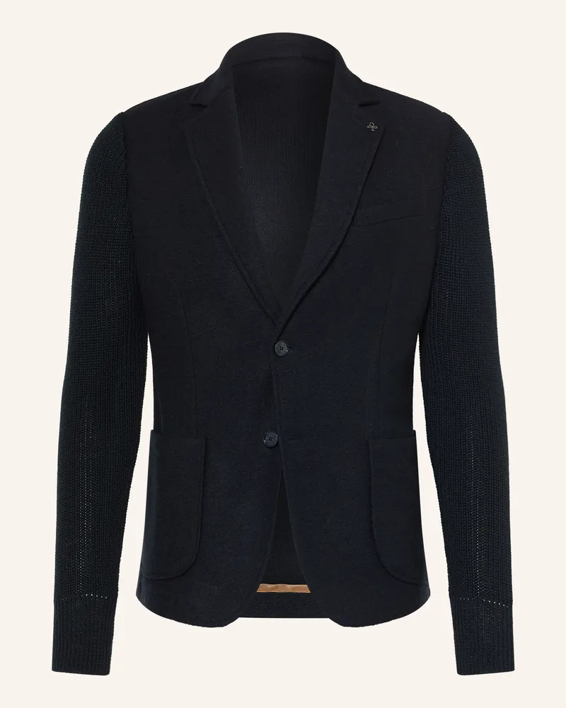 DISTRETTO12 Sakko Regent Slim Fit Im Materialmix blau Dunkelblau