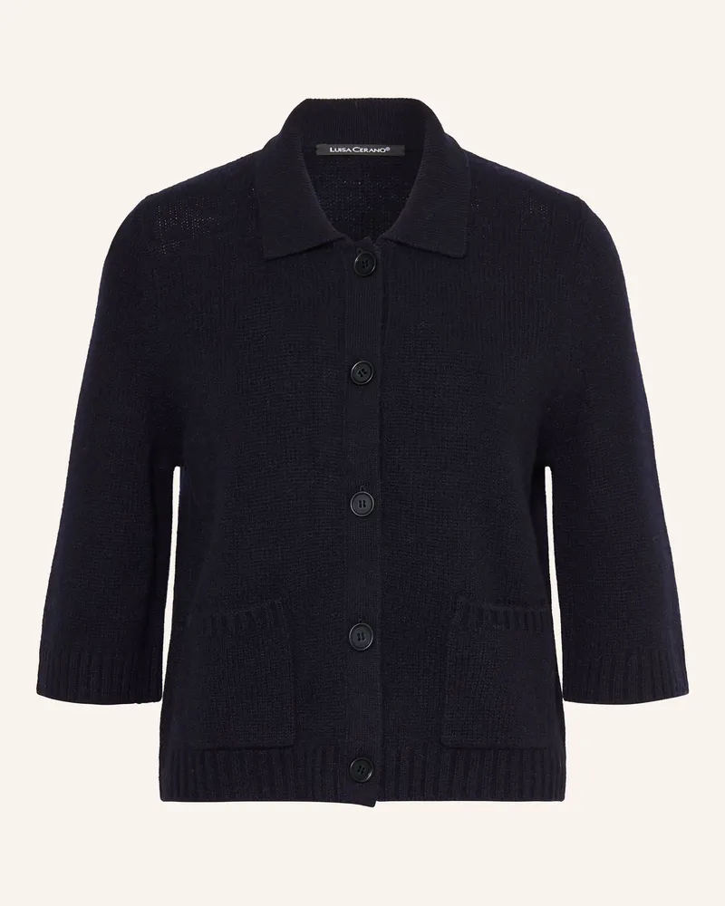 Luisa Cerano Strickjacke Mit 3/4-Arm blau Dunkelblau