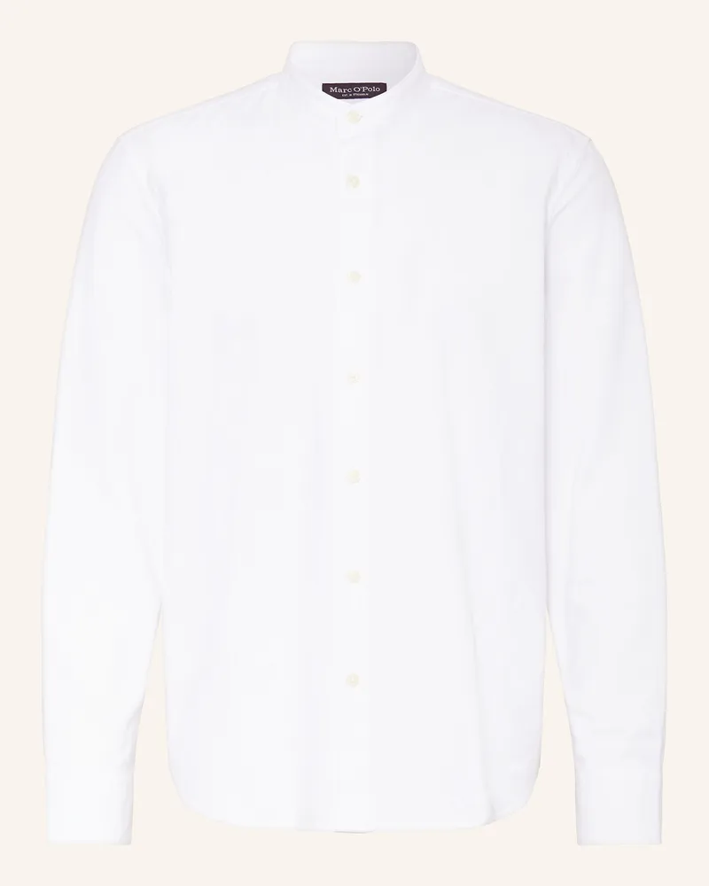 Marc O'Polo Hemd Regular Fit mit Stehkragen Weiss