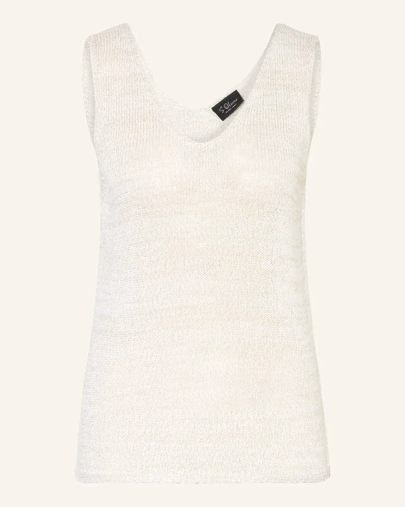 S.Oliver Stricktop Mit Glitzergarn weiss Ecru